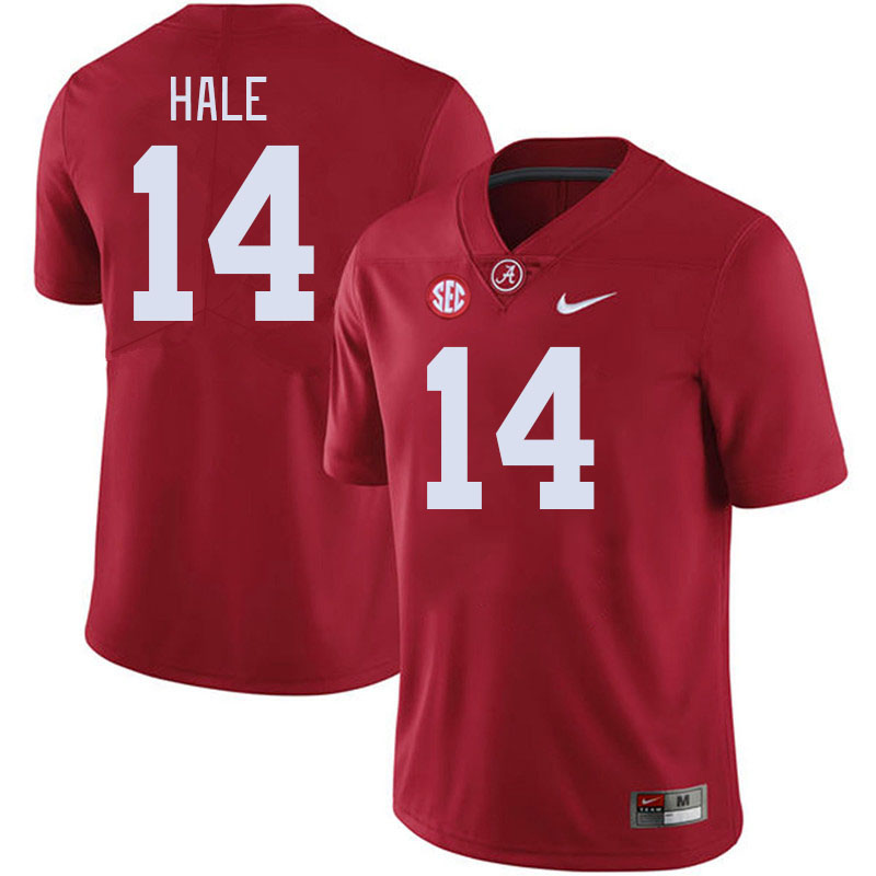 Men #14 Jalen Hale Alabama Crimson Tide College Football Jerseys Stitched-Crimson